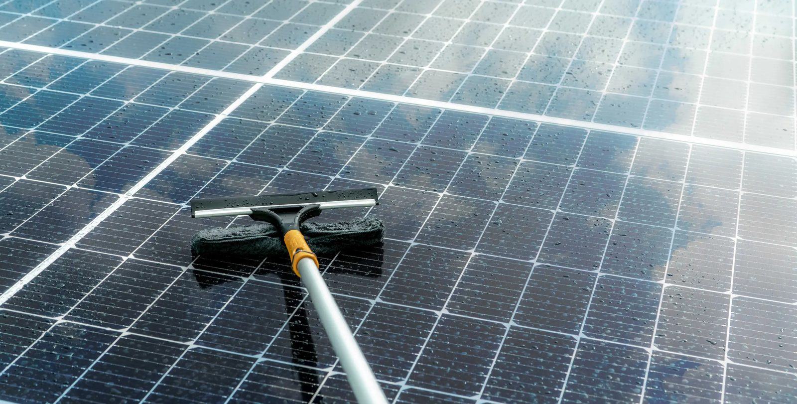 Residential rooftop solar panels professionally cleaned by Barry's Gutter and Home Repair in St. Louis